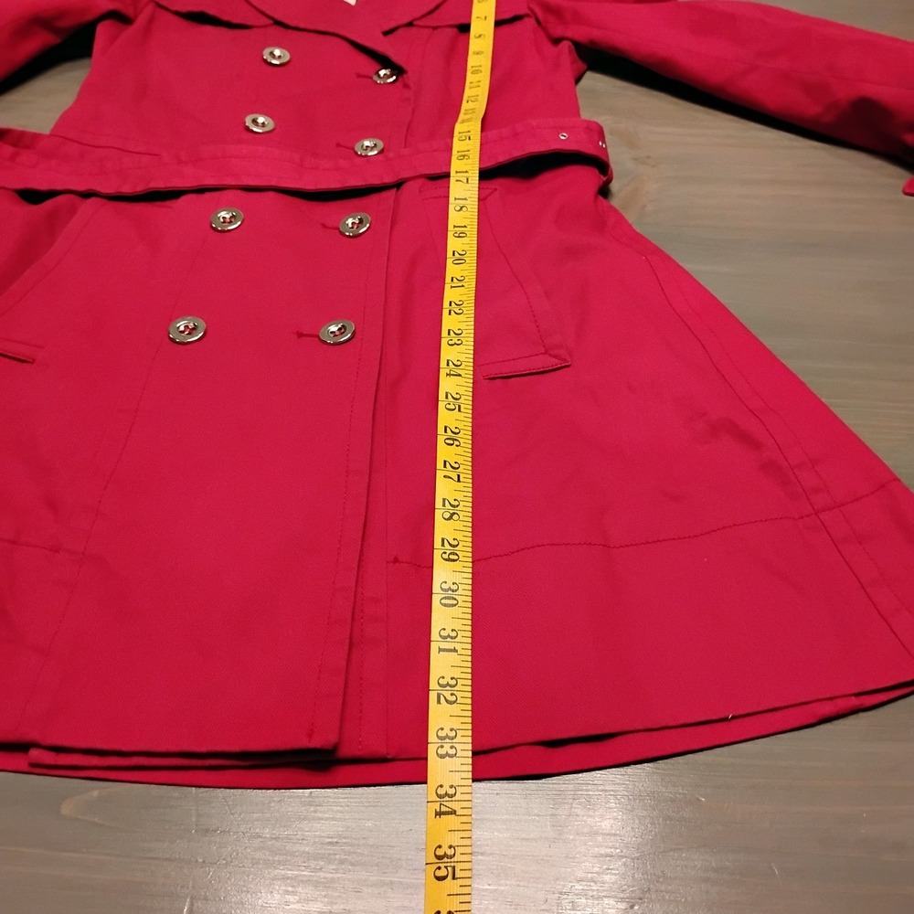Marc By Marc Jacobs Designer XS Pink Cotton Military Jacket Trench Coat Belted - Picture 14 of 16